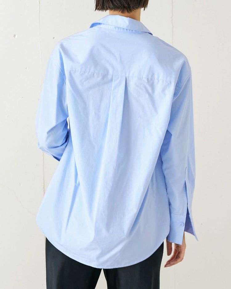 細番手コットン・アシンメトリーシャツ 詳細画像 サックス 2