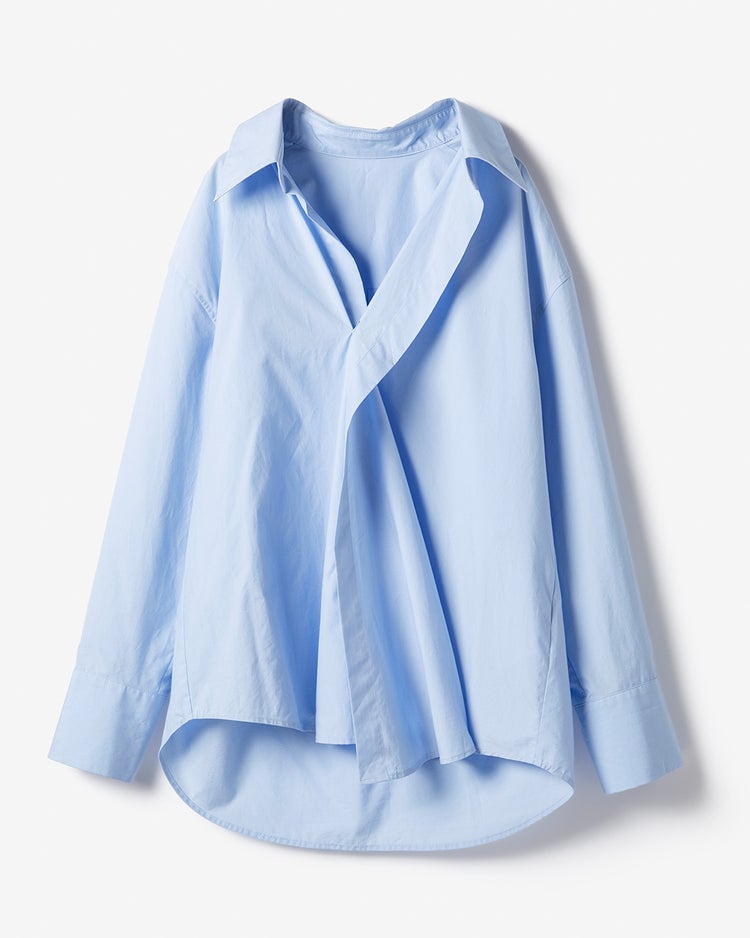 細番手コットン・アシンメトリーシャツ 詳細画像 サックス 9