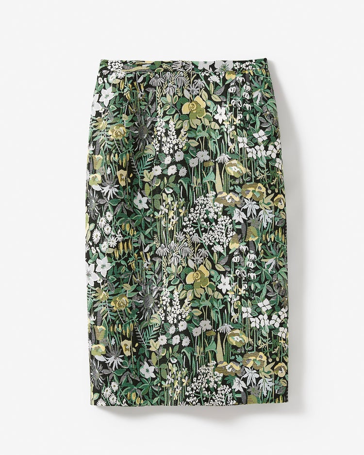 ボタニカルジャカード  ・ナロースカート 詳細画像 グリーン・パターン 6