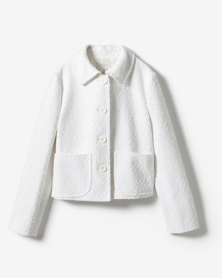 ボンボンツイード・衿つきジャケット 詳細画像 ホワイト 9