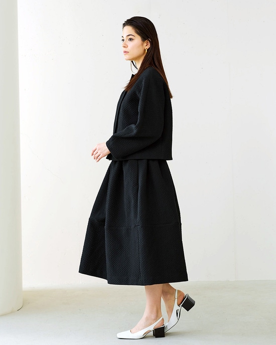 j. - ストレッチジャカード・ノーカラージャケット