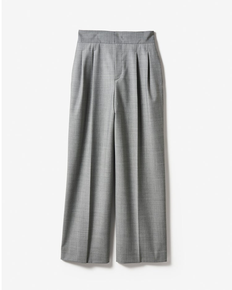 ストレッチウール・タックワイドパンツ 詳細画像 グレー 8