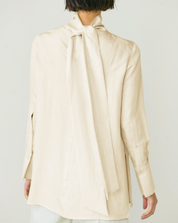 ドレープツイル・スカーフタイブラウス 詳細画像 オフホワイト 3