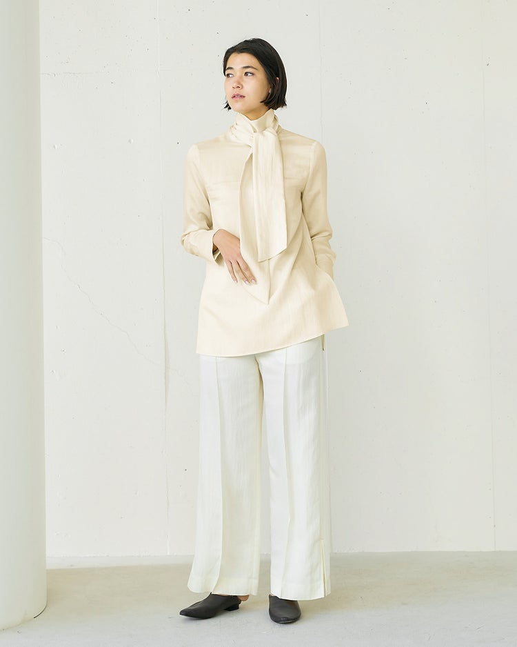 ドレープツイル・スカーフタイブラウス 詳細画像 オフホワイト 4