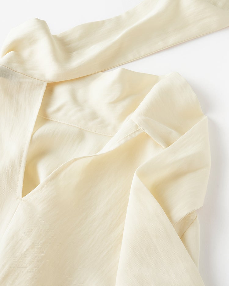 ドレープツイル・スカーフタイブラウス 詳細画像 オフホワイト 6
