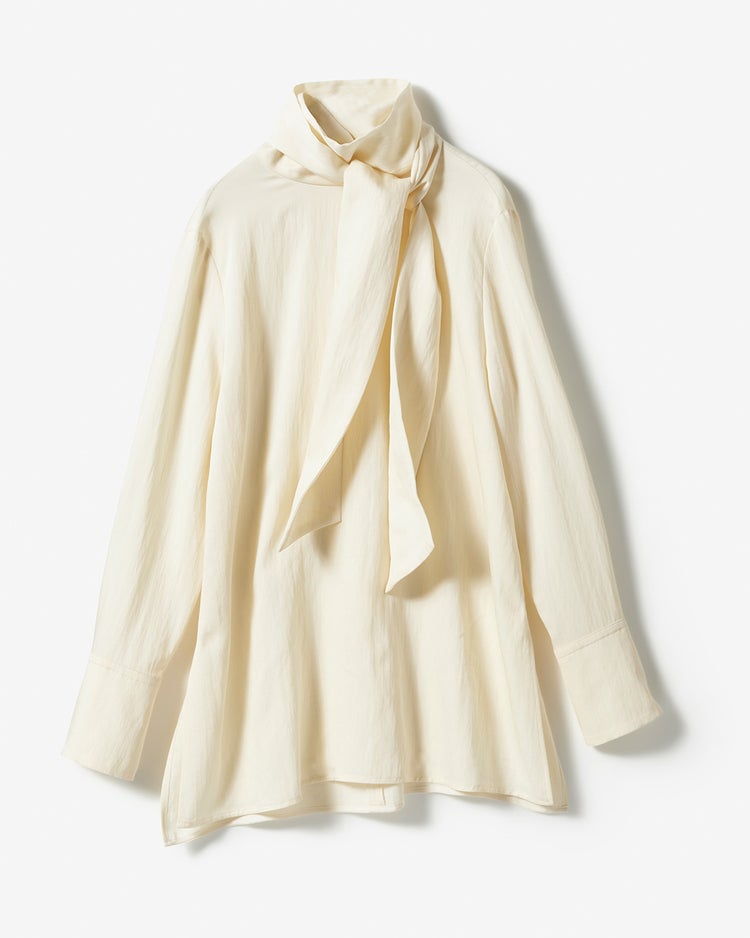 ドレープツイル・スカーフタイブラウス 詳細画像 オフホワイト 9