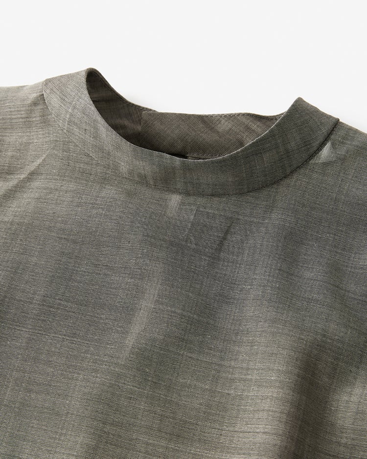 シアーウール・パフスリーブブラウス 詳細画像 ライトグレー 4