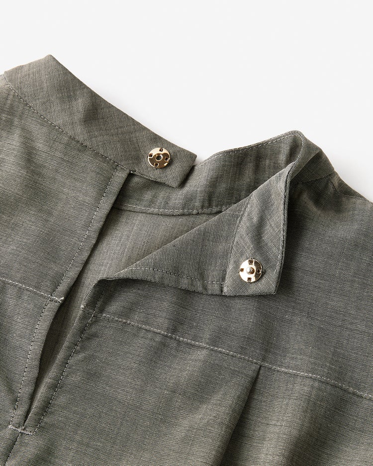 シアーウール・パフスリーブブラウス 詳細画像 ライトグレー 7