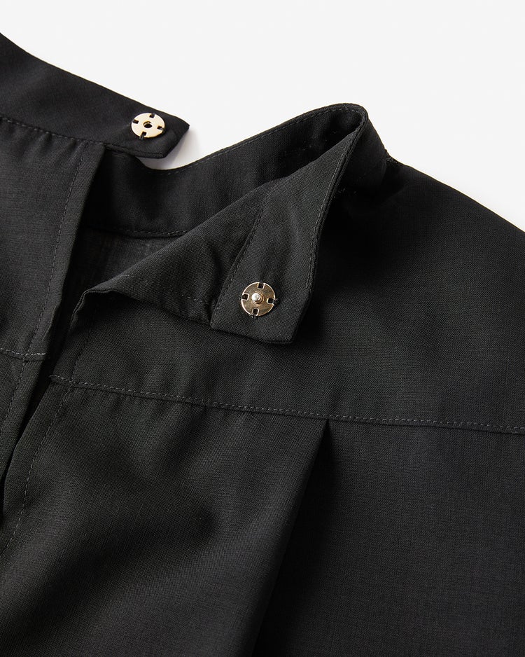 シアーウール・パフスリーブブラウス 詳細画像 ブラック 8