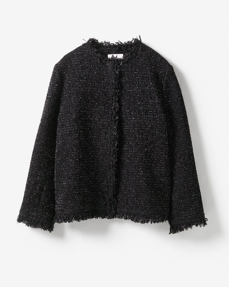 ラメツイード・ノーカラージャケット 詳細画像 ブラック 8