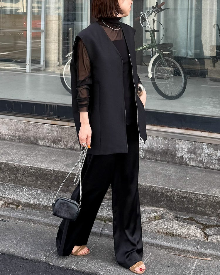 トリアセサテン・パンツ 詳細画像 ブラック 1