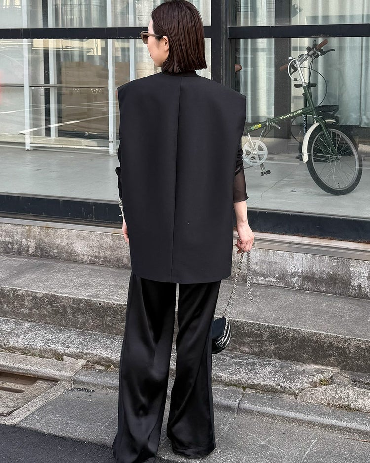 トリアセサテン・パンツ 詳細画像 ブラック 2