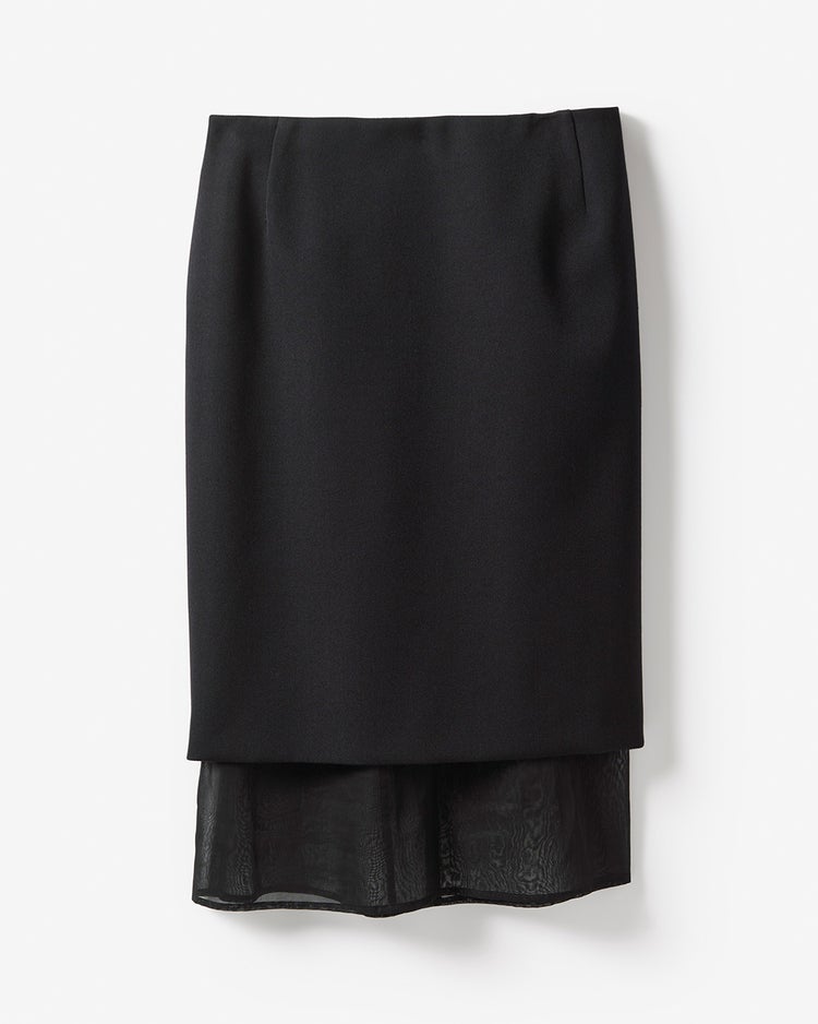 ヴァージンウールMIX・レイヤードスカート 詳細画像 ブラック 9