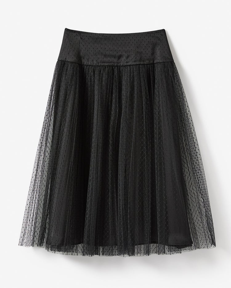 ドットチュール・プリーツスカート 詳細画像 ブラック 8