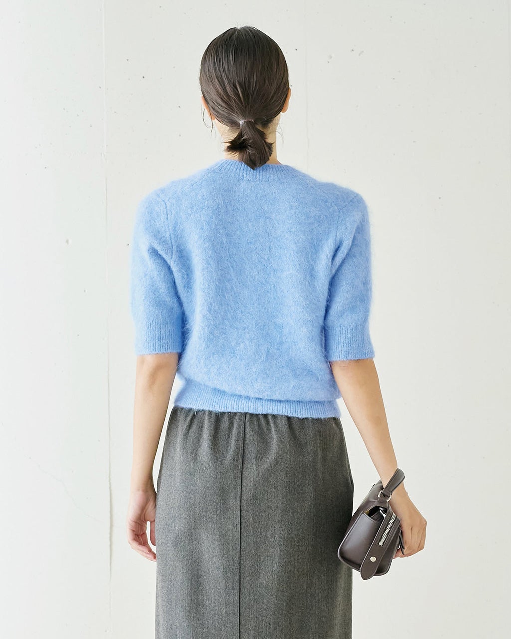 アルパカ混・半袖プルオーバー/40代50代からのレディース