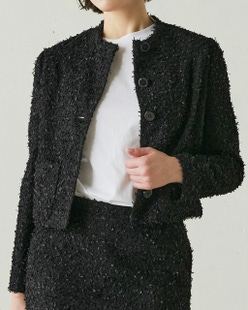 尾州ジャカード・ノーカラージャケット