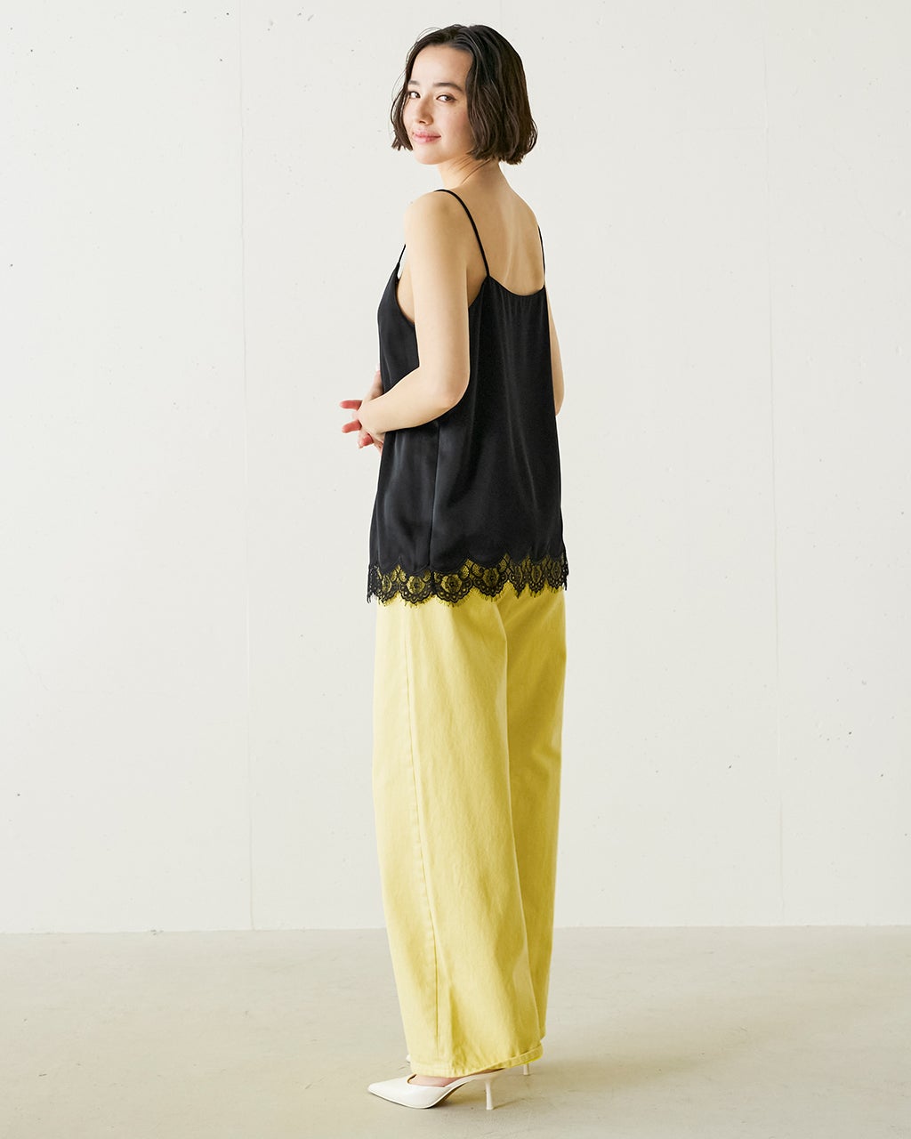 カラーデニム・リラクシーワイドパンツ/40代50代からのレディース