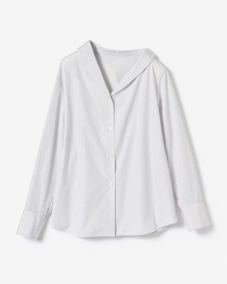 スーピマコットン・ストライプアシメブラウス 詳細画像 ブルーストライプ 10
