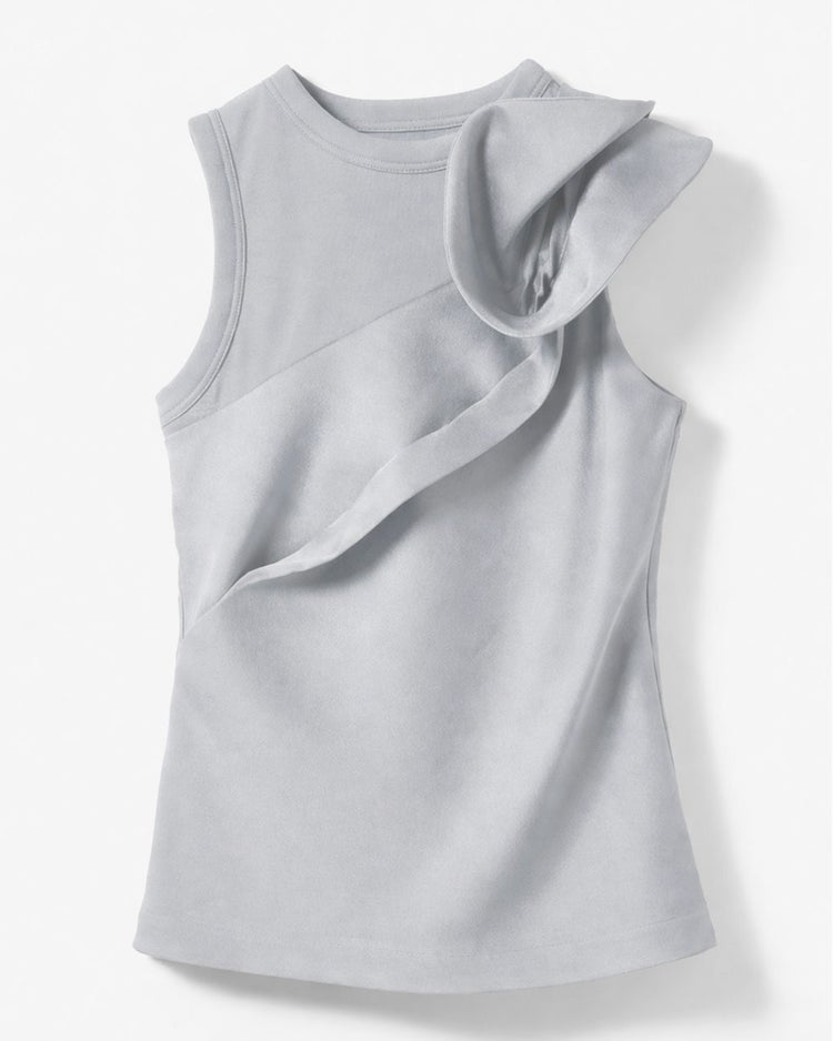 オクタダブルクロス・アシメフリルトップス 詳細画像 グレー 1