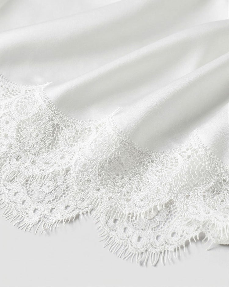 トリアセサテン・裾レーススカート 詳細画像 オフホワイト 2