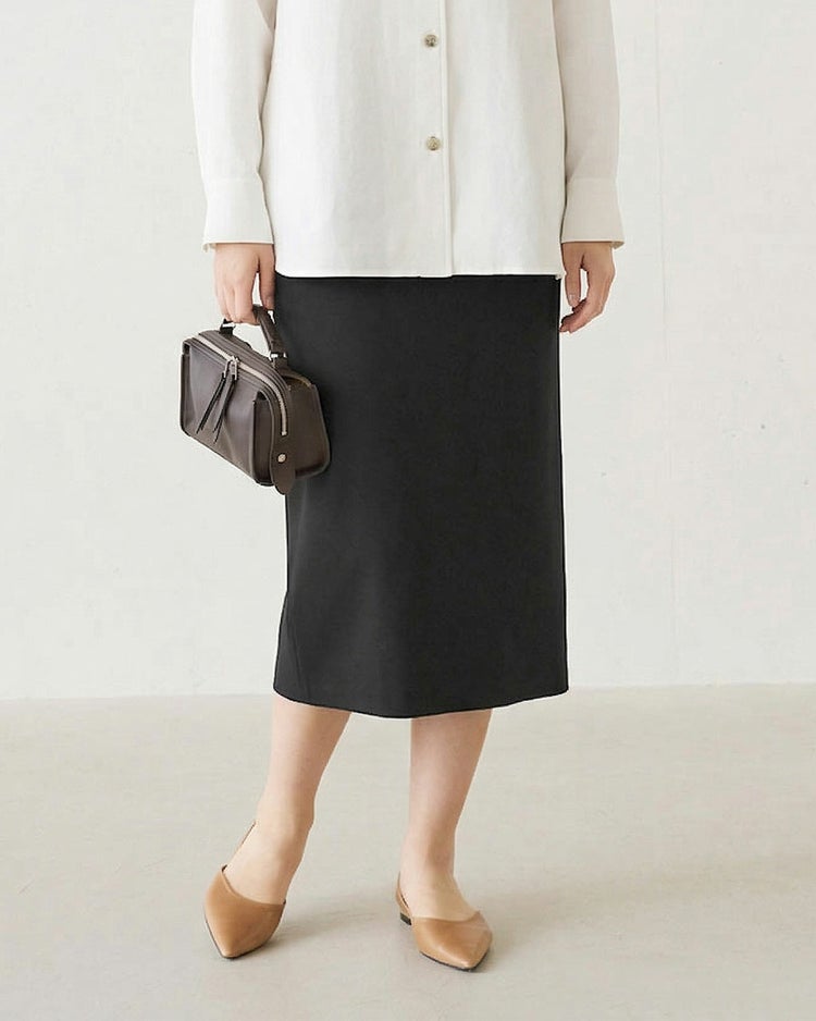 トリコットジャージー・ストレートスカート 詳細画像 ブラック 1