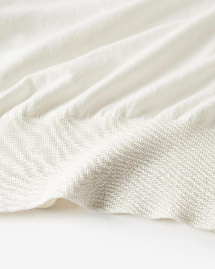 綿シルクニット・スリーブレストップス 詳細画像 ホワイト 3