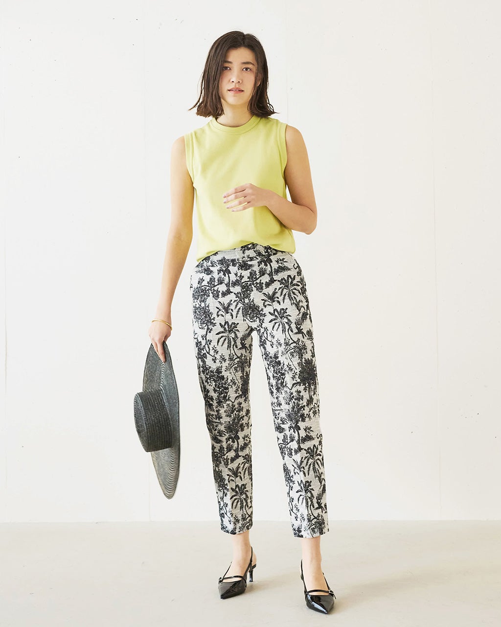 イタリアンジャカード・センタープレスパンツ/40代50代からの