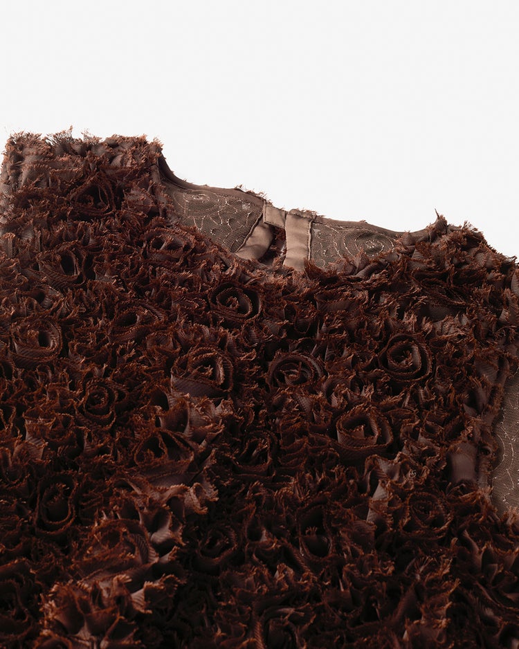 ローズチュール・ノースリーブブラウス 詳細画像 ブラウン 5