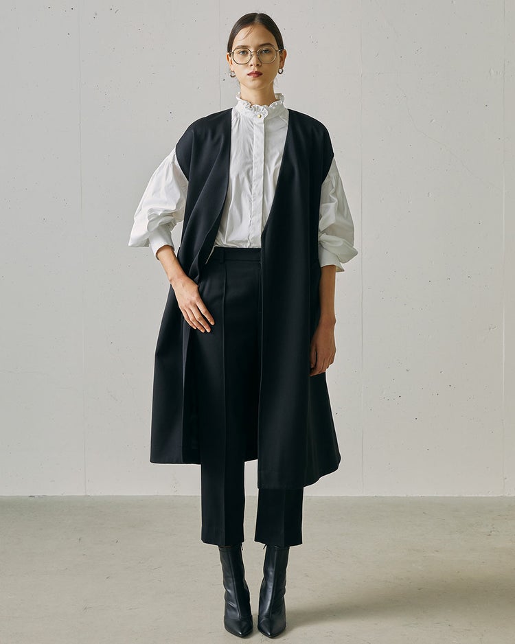 ヴァージンウール混・ツイルジレコート 詳細画像 ブラック 4