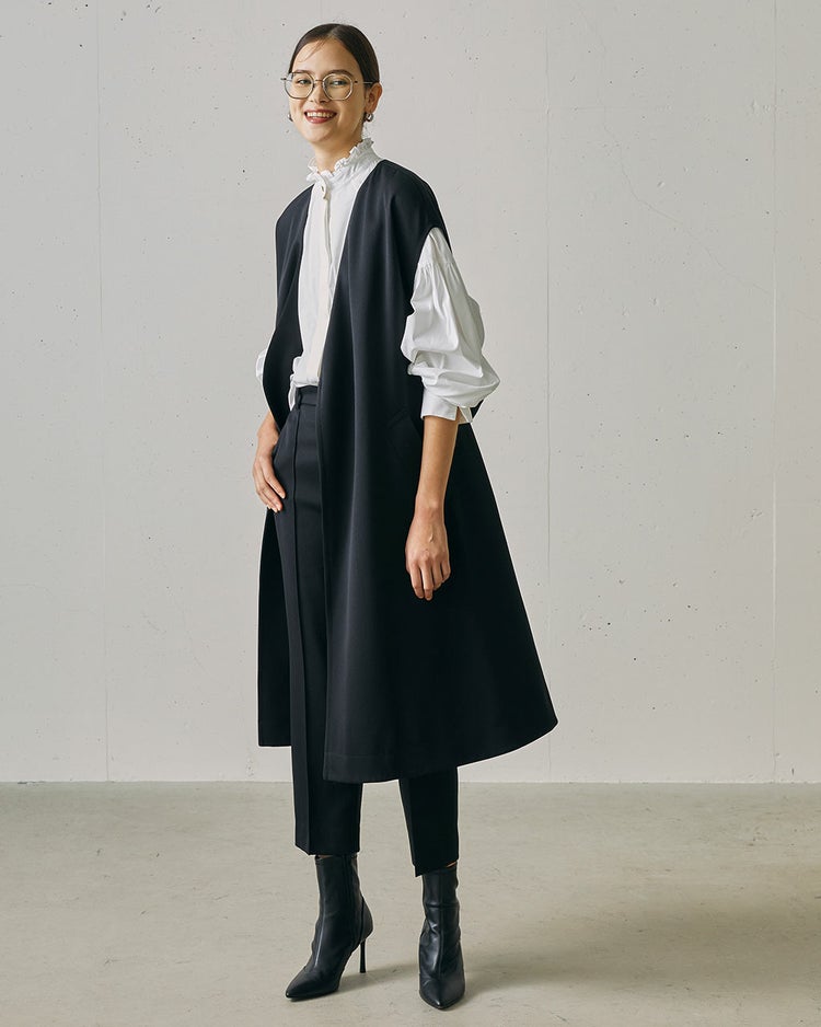 ヴァージンウール混・ツイルジレコート 詳細画像 ブラック 5