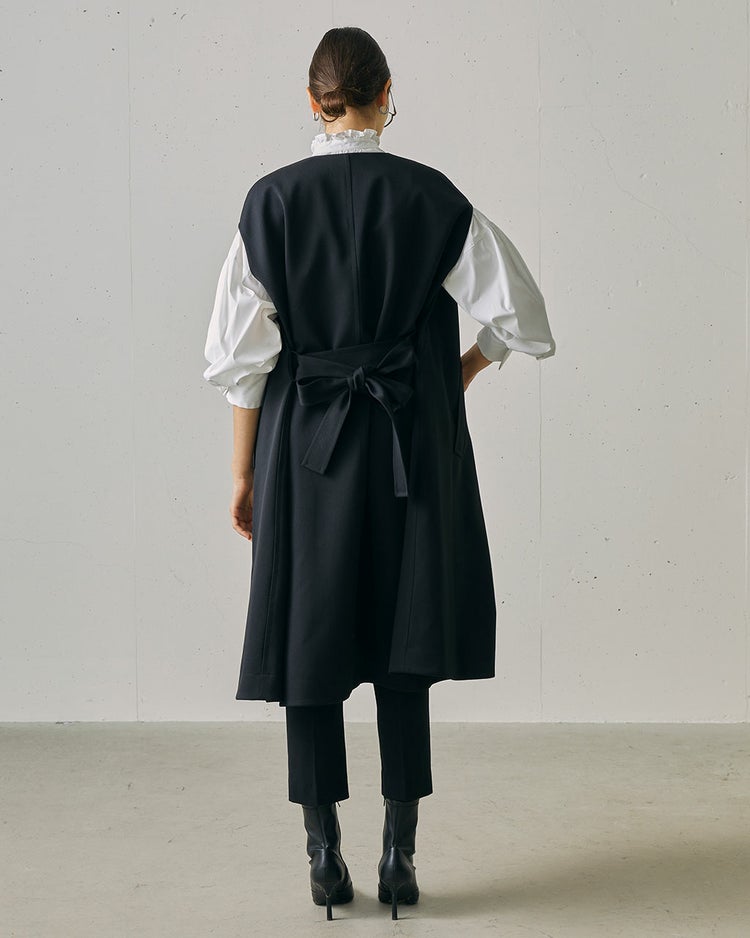 ヴァージンウール混・ツイルジレコート 詳細画像 ブラック 6