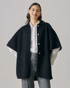 プレミアムウールリバー・ポンチョハーフコート