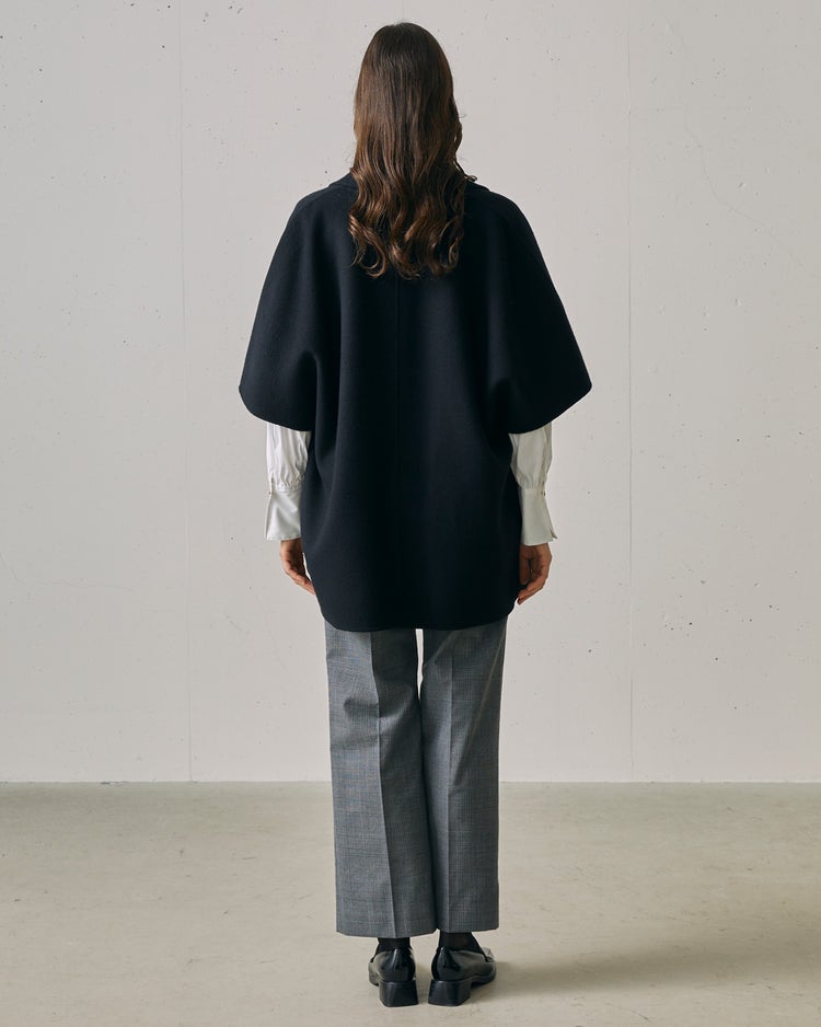プレミアムウールリバー・ポンチョハーフコート 詳細画像 ブラック 6