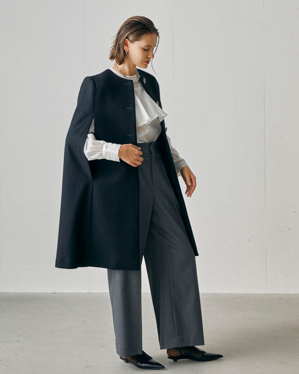 メルトンウール・ケープコート/DoCLASSE