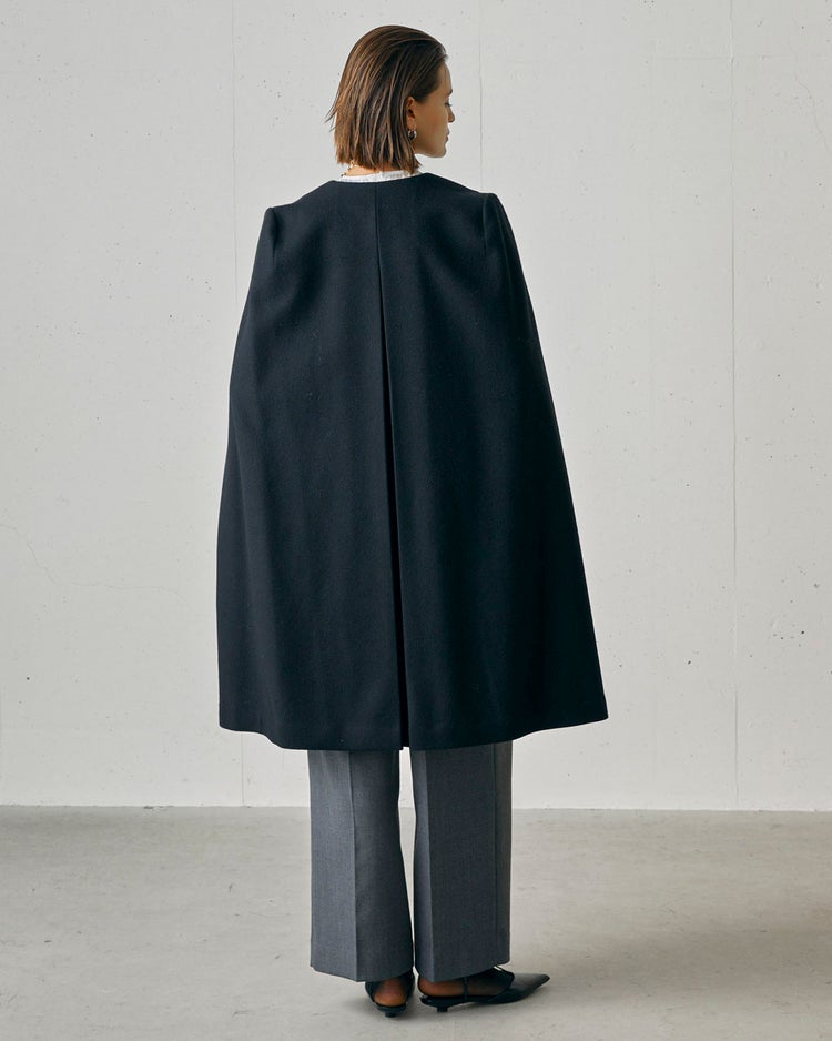メルトンウール・ケープコート 詳細画像 ブラック 5