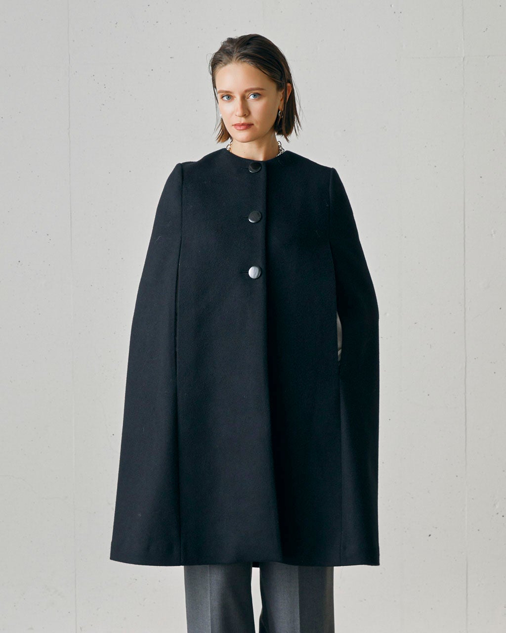メルトンウール・ケープコート/40代50代からのレディースファッション
