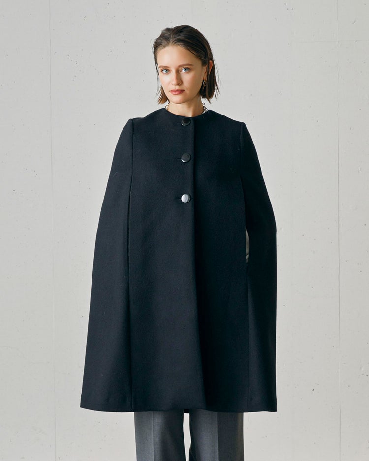 メルトンウール・ケープコート 詳細画像 ブラック 6