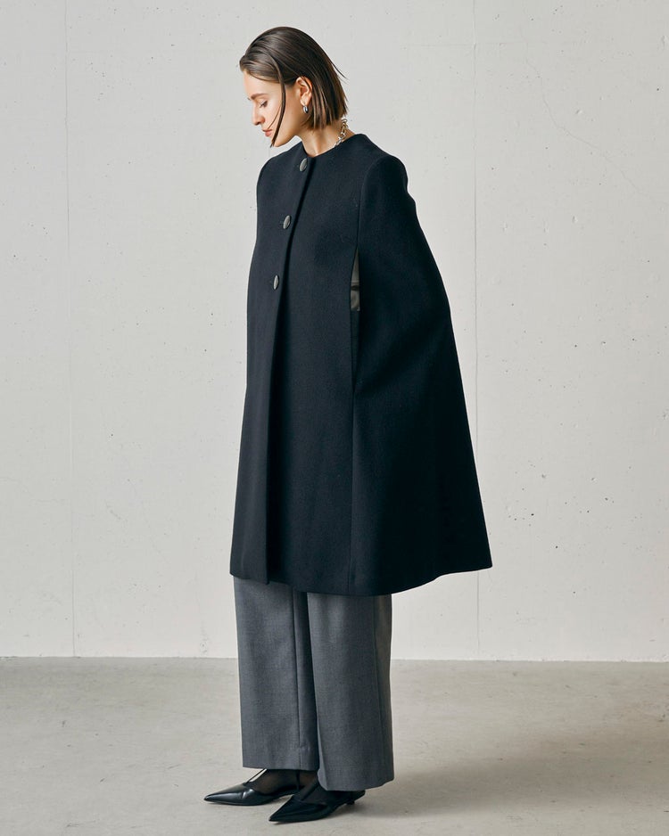 メルトンウール・ケープコート 詳細画像 ブラック 8