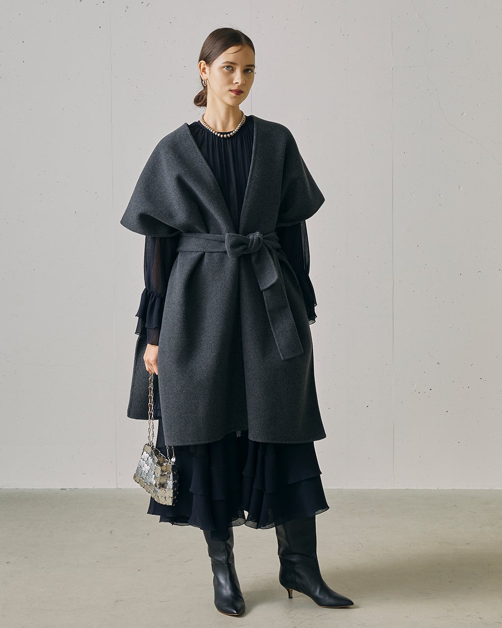 ウールリバー・ストール風ジレコート/DoCLASSE