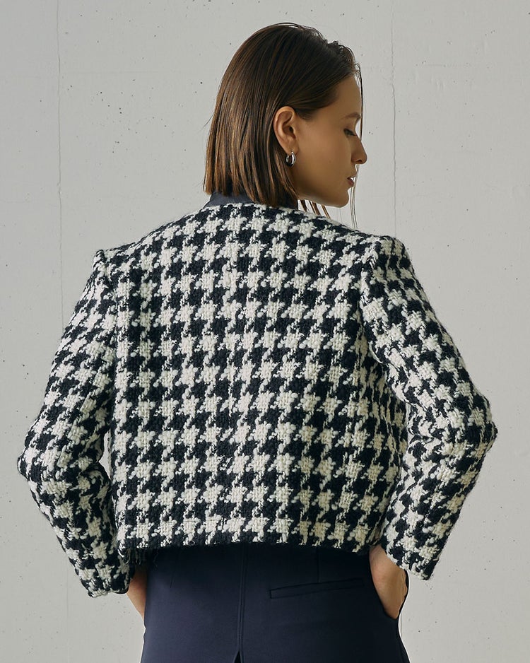 千鳥ツイード・ノーカラージャケット 詳細画像 千鳥 3