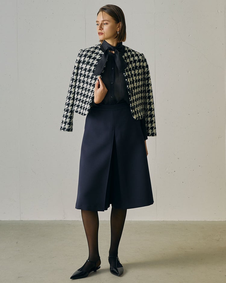 千鳥ツイード・ノーカラージャケット 詳細画像 千鳥 5