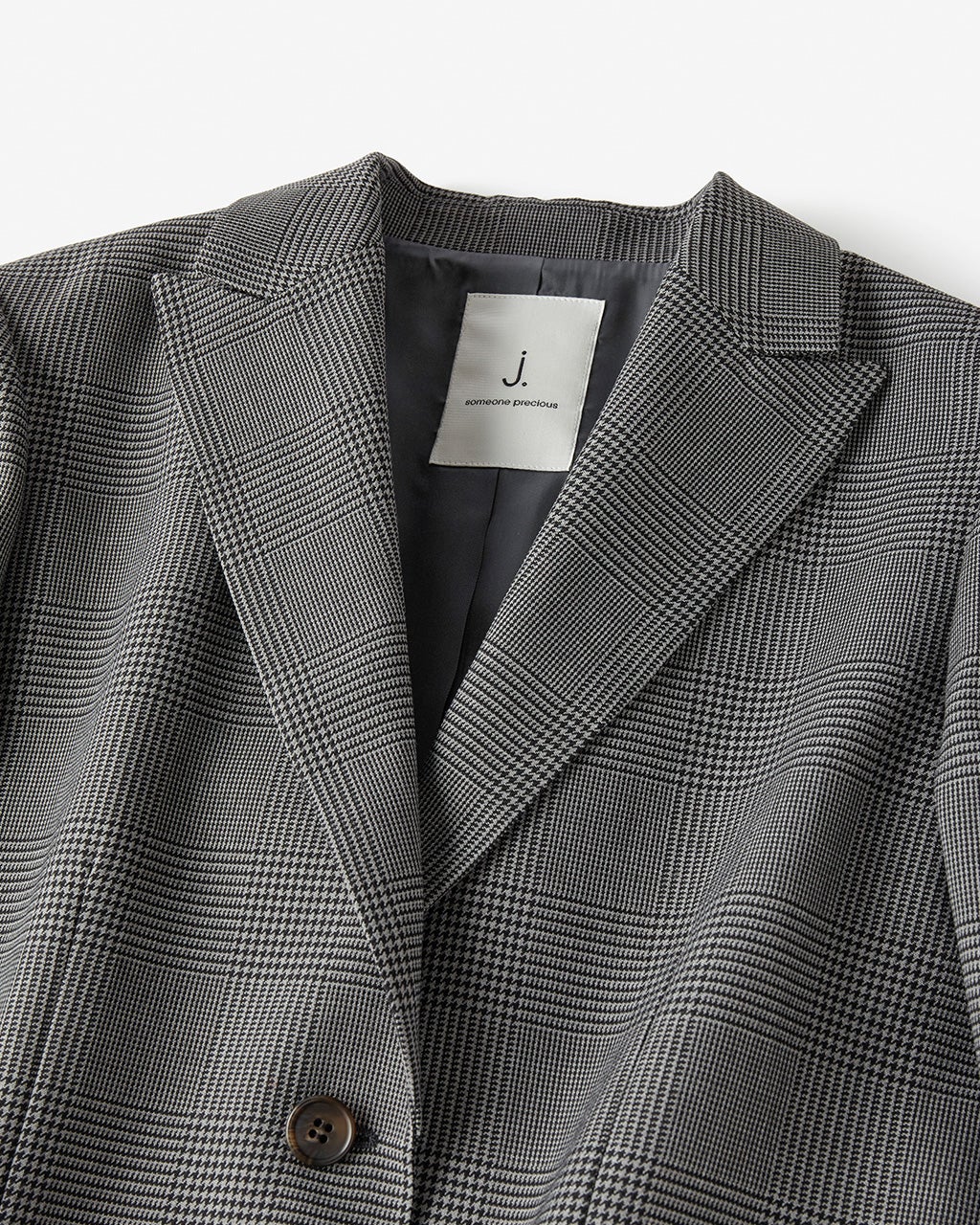 グレンチェックウール・シングルジャケット/40代50代からのレディース