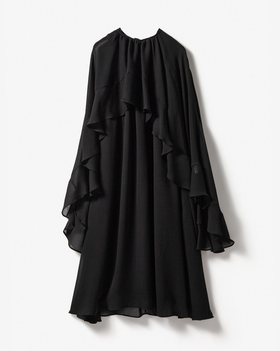 トリアセジョーゼット・フリルドレスブラウス
