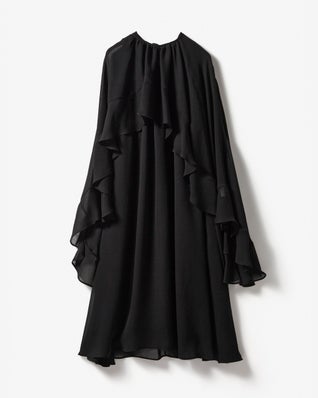 トリアセジョーゼット・フリルドレスブラウス