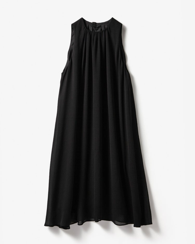 トリアセジョーゼット・フリルドレスブラウス 詳細画像 ブラック 2