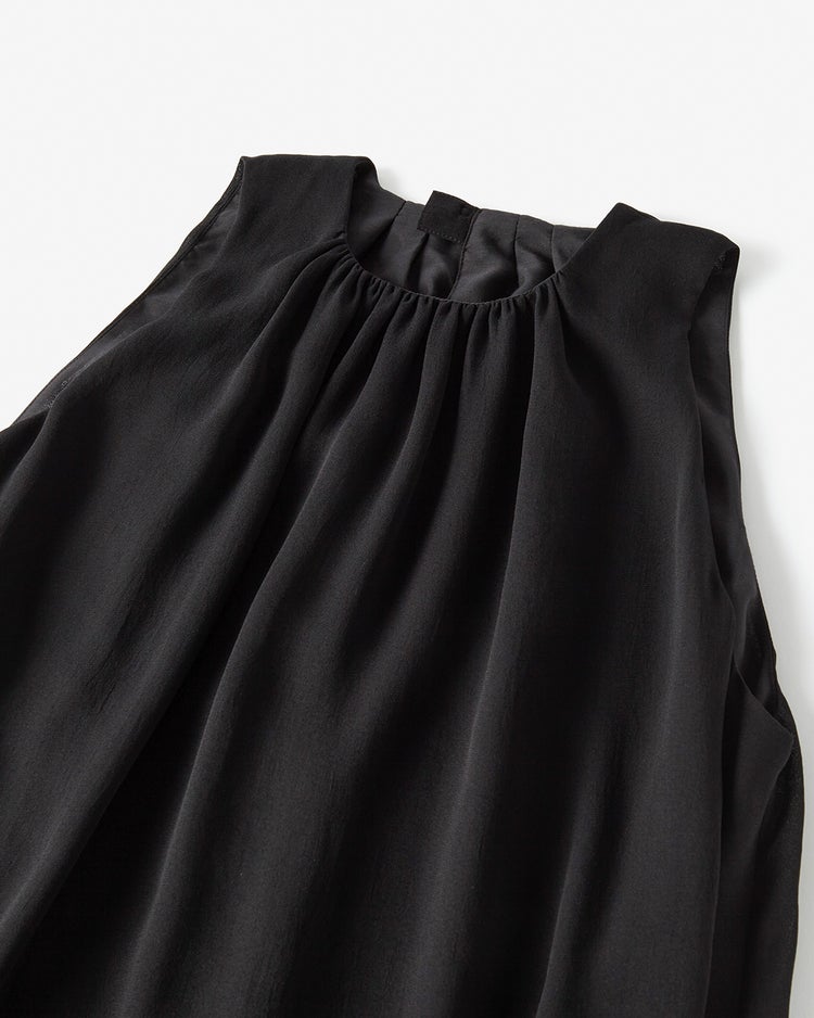 トリアセジョーゼット・フリルドレスブラウス 詳細画像 ブラック 5