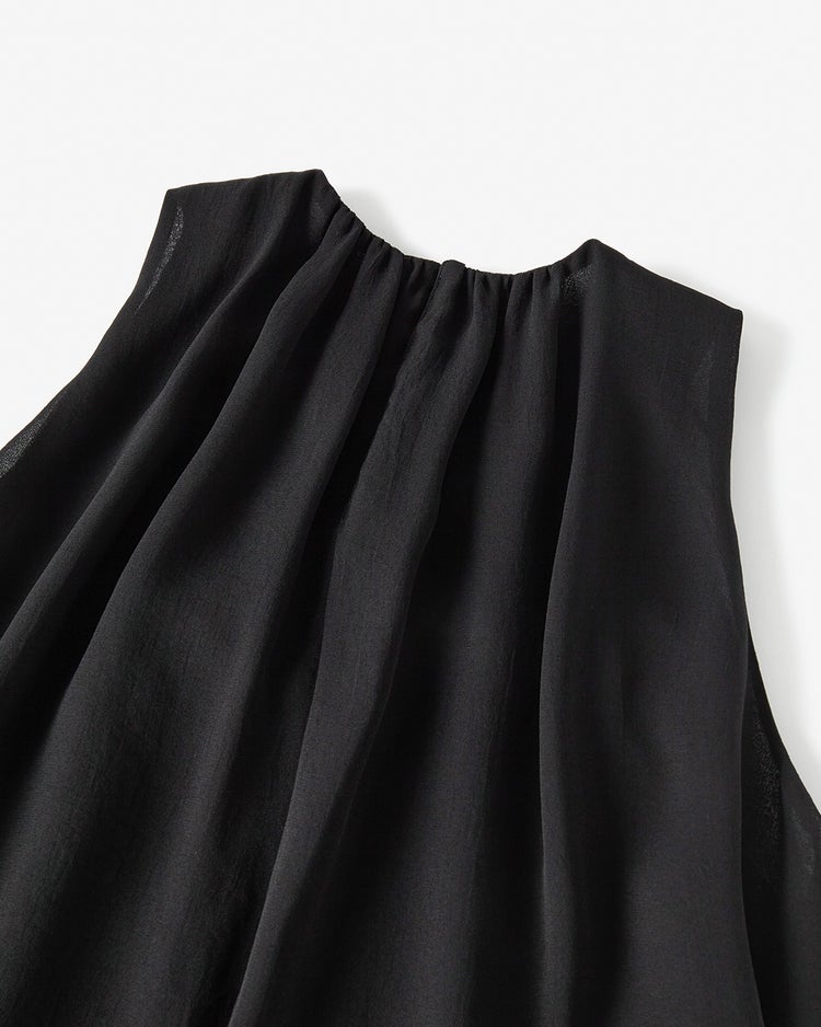 トリアセジョーゼット・フリルドレスブラウス 詳細画像 ブラック 6