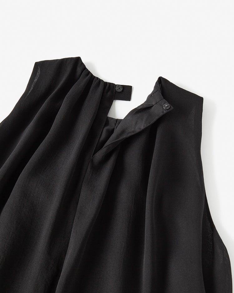 トリアセジョーゼット・フリルドレスブラウス 詳細画像 ブラック 7