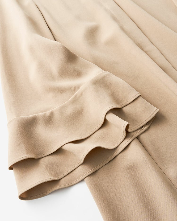 二重織ストレッチ・フリル袖ワンピース 詳細画像 ベージュ 6