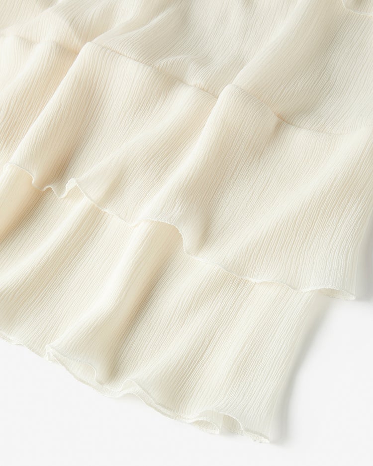 クレープジョーゼット・フリルティアードドレス 詳細画像 オフホワイト 8